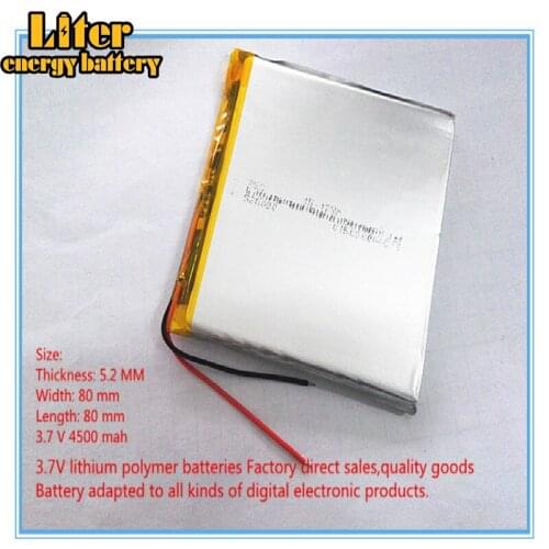 Polymer li-ion battery rechargeable battery 3.7 V 508080 528080 mobile power tablets 4500MAH