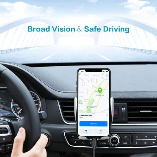 Qi Wireless Car Charger Fast Charging Smart Sensor Phone Holder For iPhone Automatic Clamping Car Mount Q12 Car Wireless Charger