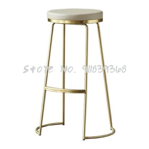 Nordic Iron Bar Stool Bar Chair Creative Household Stool Bar Stool High Stool Gold Chair 55 Water Bar Dining Table Chair