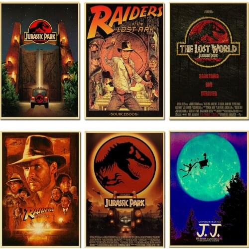E.T. /JAWS/The Termina/Jurassic Park Spielberg Poster Wall Art Retro Poster Decoration for Living Room/Bar/ Home Decor