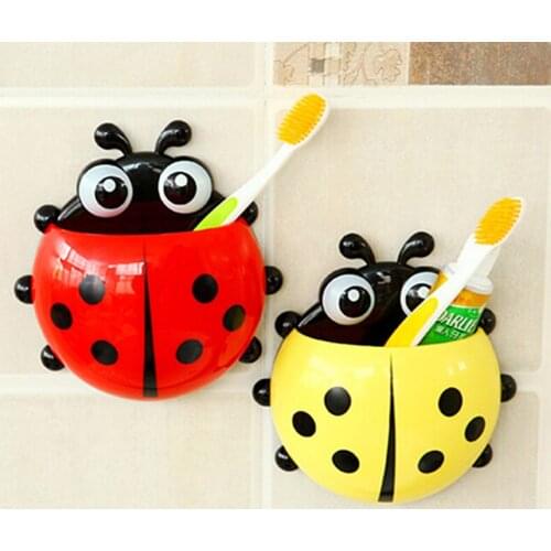 Bathroom Cartoon Toothbrush Holder Toothpaste Wall Suction Holder Rack Container Organizer 3pcs