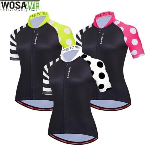 WOSAWE Short-sleeve Mountain Bike Summer Ladies Women Cycling Jersey Outdoor Sports Breathable Cycling Clothing Shirts S-XL