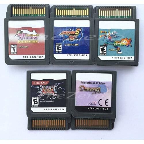 Ace Attorney Mega Man 5 MegaMan ZX Adv Yu-Gi-Oh! Nigh Disgaea Video Game Cartridge Console Card for DS3DS2DS Console