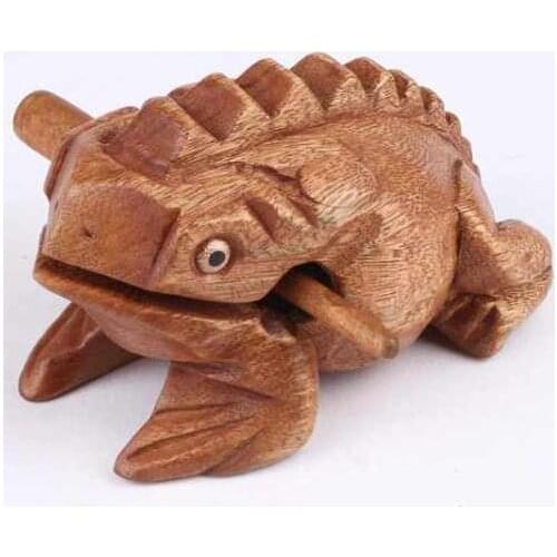 100pcs Thailand Frog Wooden Frogs Feng Shui Lucky Craft Home Office Decoration Art Figurines Miniatures SN1952