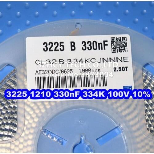 1000Pcs 3225 1210 330nF 334K 100V 10% CL32B334KCJNNNE New and origianl