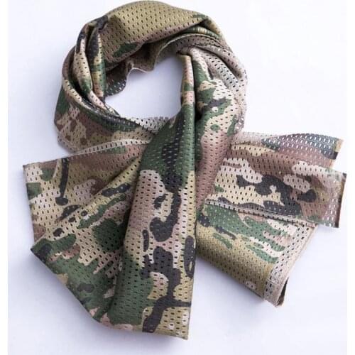 160*45cm Scarf Military Camouflage Tactical Scarf Sniper Face Scarf Veil Camping Hunting Airsoft Hiking Scarves Neckerchief