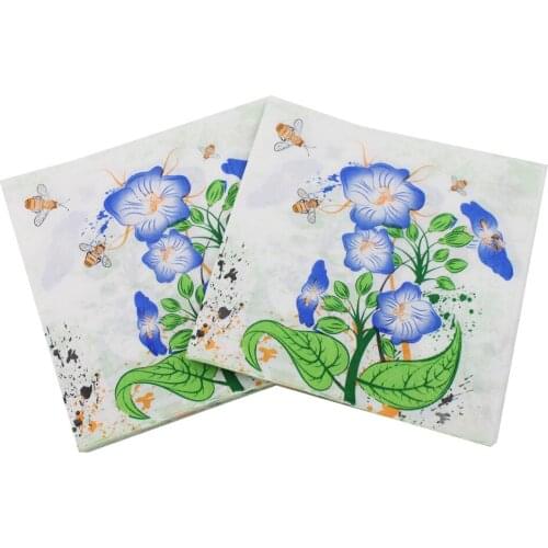 33*33cm 20pcs/lot Morning Glory Pattern Paper Napkin Color Printed Napkin Wedding Birthday Party Decoration