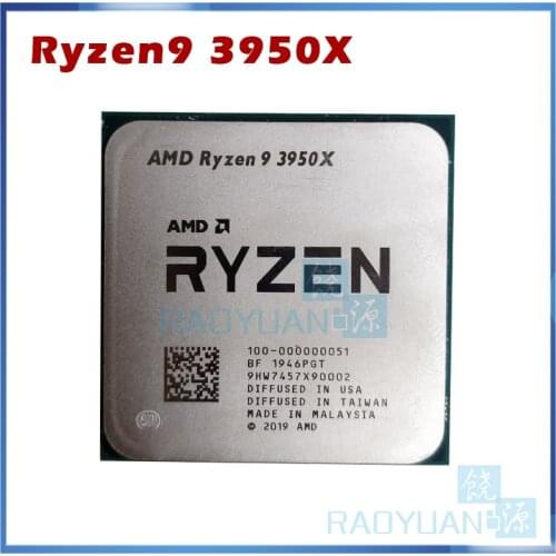 AMD Ryzen 9 3950X Ryzen 9 3950X R9 3950X 3.5 GHz 16-Core 32-Thread CPU Processor 7NM L3=64M 100-000000051 Socket AM4