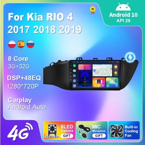 Android 10 Auto For Kia RIO 4 2017 2018 2019 Multimedia Player Carplay Audio for Cars Car Radio Stereo Automotive Autoradio 4g