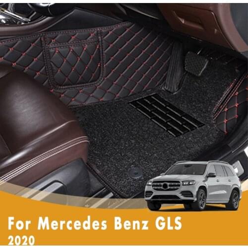 RHD Car Floor Mats For Mercedes Benz GLS 2020 Luxury Double Layer Wire Loop Car Accessories Custom Interior Carpet Foot Rugs