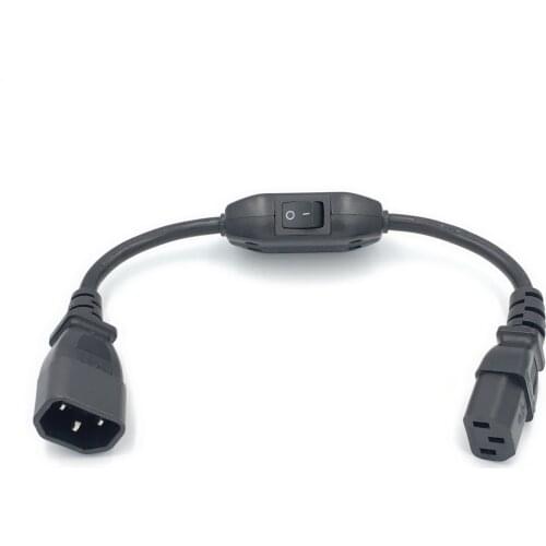 C14-C13 Extension Power Cord,IEC 320 C13 Female to C14 Male with10A On/Off Switch Power Adapter Cable Fr PDU UPS,1pcs