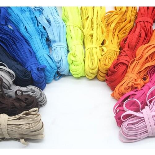 6mm Elastic Mask Rope Ribbon Colorful Elastic Band Rubber Band Line Elastic Cord DIY Lace Trim Sewing Waist Band Garment 4yards