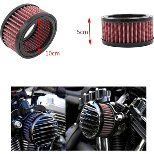 Motorcycle Air Filter Cleaner Element Fit for Sportster XL883 XL1200 X48 (Red)