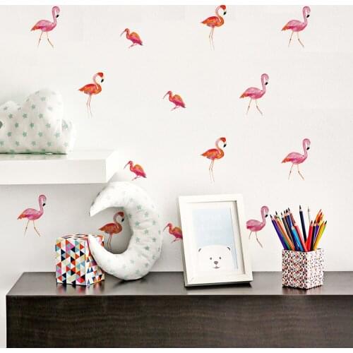Funlife DIY Flamingo Home Decor Sticker Simple Nordic Ins Style Living Room Bedroom Study Room Background Wallpaper Sticker