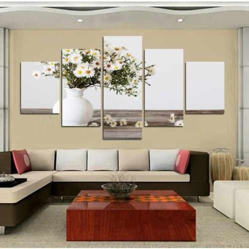 Hot Sale White vase sunflower Oil Painting Modern Canvas Paint Flower Art Wall Hanging Beautiful Scenery Painting