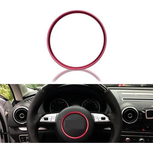 Chrome Steering Wheel Center Emblems Logo Frame Trim Cover Sticker For Audi Q3 Q5 A6 Car Styling