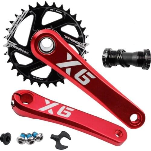 IXF X6 Aluminum Alloy CNC Mountain Bike Hollow Intergrated Chainwheel 170/175mm with Bottom Bracket