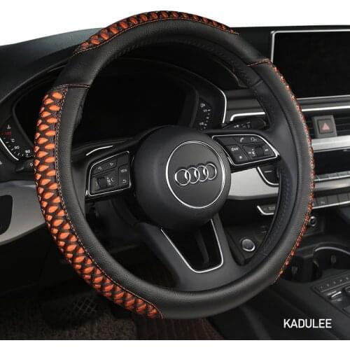 KADULEE Microfiber Leather Car Steering Wheel Cover For Jeep Renegade Wrangler jk tj Grand Cherokee Compass Patriot