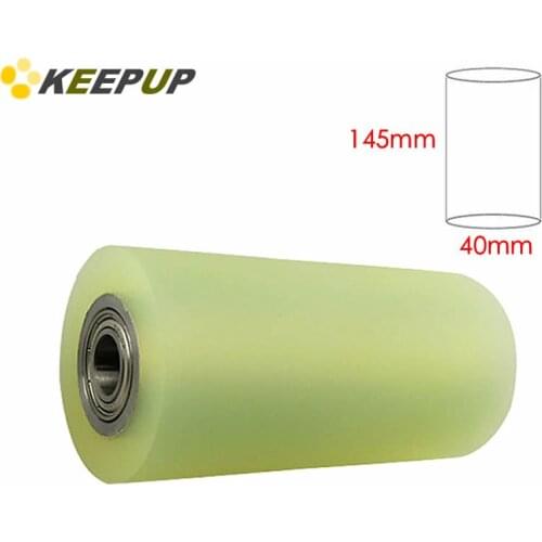 Furniture wheel.Diameter 40mm, length 145mm,PU polyurethane roller with bearing,Soft surface,Pipeline transmission Rubber wheel