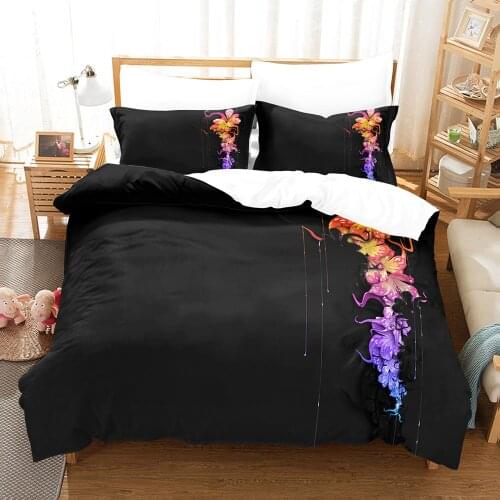3D Printed Black Series Bedding Set With Pillowcase 2/3pcs Quilt Cover Sets Single Queen King Size Adult Bedclothes