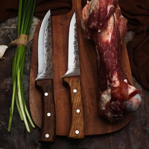 Handmade Forged Boning Knife Wood Handle Chef Knife Stainless Steel slicingknife Butcher meat cutting knives