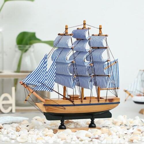 Creative New Products High-quality Wood Sailboat Decorations Non-toxic And Tasteless Home Adornment Entrance Desktop Ornament