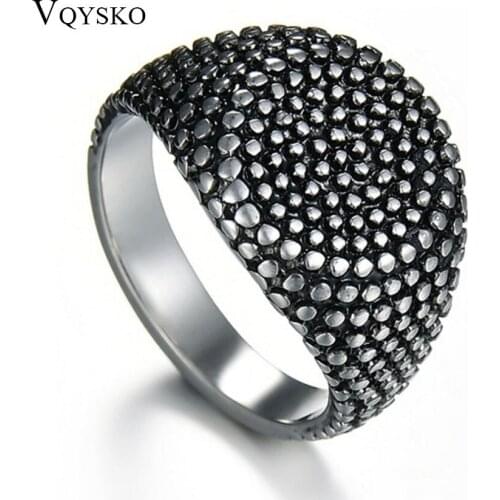 Round Stainless Steel Men Jewelry Ring Size 8-13 Punk Rock Mens Biker Rings Vintage Gothic Jewelry