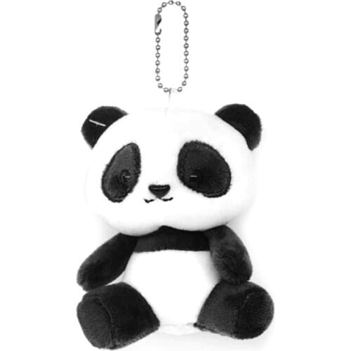 Fashion Cute Girls Plush Panda Toy Keychain Women Pom Pom Bear Key Ring Pompom Doll Bag Car Trinket Female Jewelry Party Gift
