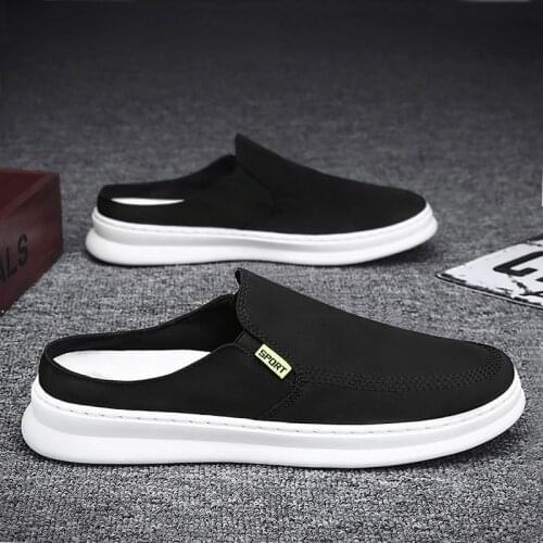 Lazy Male Slippers Summer Trend In Baotou Half Slippers Men Leisure Outdoor Lazy Beach Cool Trawl Red Hot Style Canvas Sandals