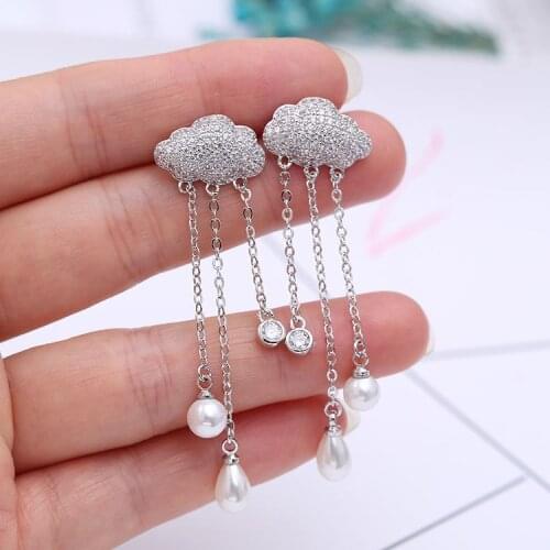 2021 New Earrings Micro-inlaid zircon weather cloud earrings Crystal from Swarovskis Wholesale Women Fine Jewelry Woman Earrings