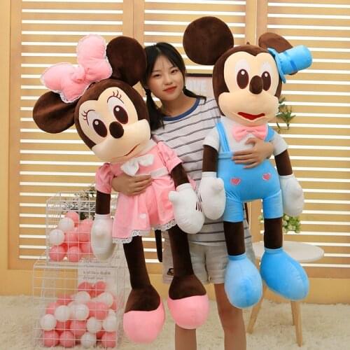 New Stuffed Mickey&Minnie Mouse Plush Toy Soft Mickey Minnie Lovers Dolls Cushion Pillow Birthday Wedding Gifts for Kid Children