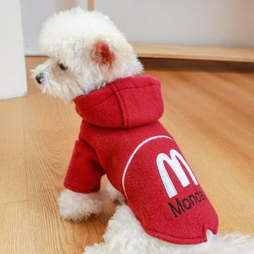Pet Dog Clothes New Warm Sweater Hoodies Dogs Cute Monday Print Super Small Clothing Autumn Winter Thicken Outfit Apparel