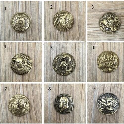 DIY leather craft wallet decoration screws rivet god skull dragon floral embossing caibu button 3pcs/lot