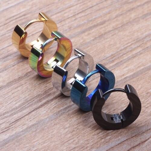 Tide Men Black Men Earrings Ear Button Earrings Wholesale Trade Smooth Plane women Men Jewelry