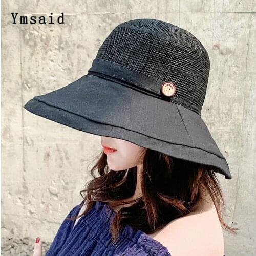 Women Mesh ventilation Sun Hat Design Summer Beach Fisherman Hats Anti-UV Sun Protection Fishing Bucket Hat Cap For Girls