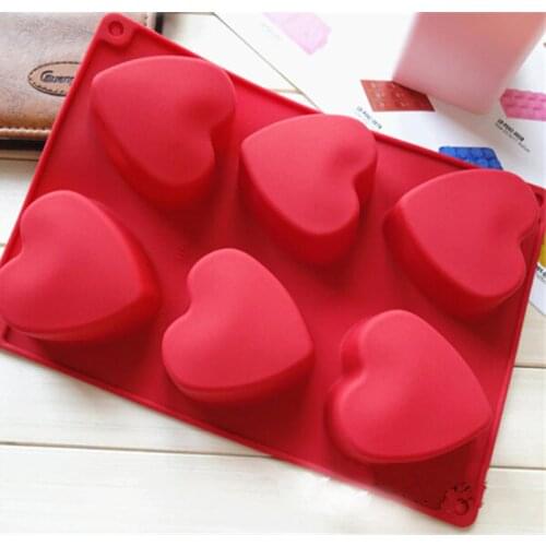 6 Cavity Love Heart Silicone Mould Cake Decorating Tools Cake Mold Bakeware Form For Soap Mousse Chocolate Dessert Pastry Tools