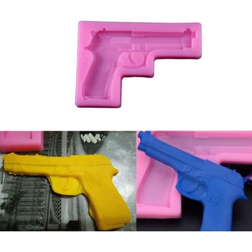 Gun Shape Silicone Molds Epoxy Resin Mold 3D Fondant Soap Casting Mould for DIY Craft Jewelry Making Pendants Baking Cake Tools