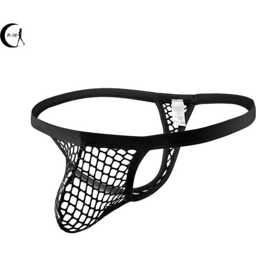 New Mesh Hollow Out Men Underwear G String And Thongs Gay Jockstrap Backless See Through Erotic Penis Pouch Sissy Panties String