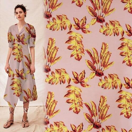 Plant design silk and cotton blended fabric not transparent natural fabric,SCT689