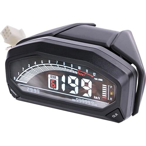 Universal Motorcycle LCD Digital Speedometer 1200 RPM 6 Gear Backlight Motorcycle Odometer For 1,2,4 Cylinders Meter