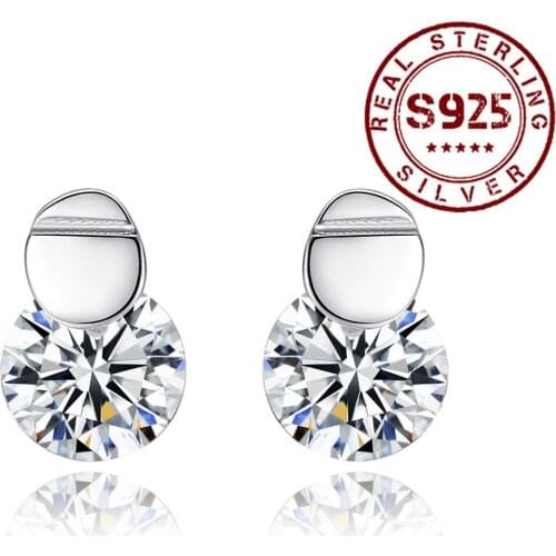 Women Earrings 925 Sterling Silver Zircon Stud Earrings for Women18k Gold Plated Earrings Wedding Jewelry Accessories