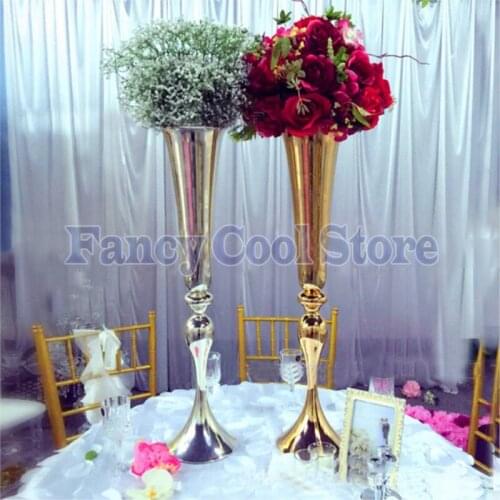Gold or Silver Wedding flower vase Table Centerpiece 72cm Tall 12pcs/lot