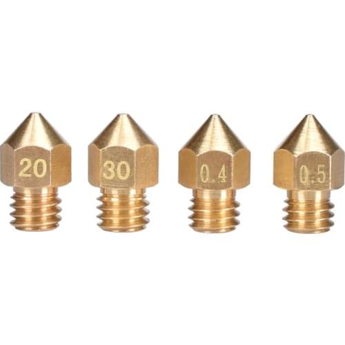 1/5PCS MK8 Nozzle Brass Thread M6 0.2MM/0.3MM/0.4MM/0.5MM For MK8 Extruder Hotend 1.75MM Filament Like MK7 For 3D Printer Parts