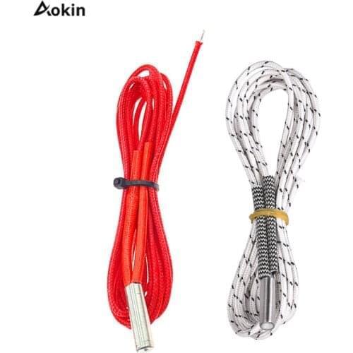 12V 24V 40W 50W Ceramic Cartridge Heater 6*20mm sFor Extruder 3D Printers Parts Heating Tube Heat 1M 1.5M 2M Extrusion Part