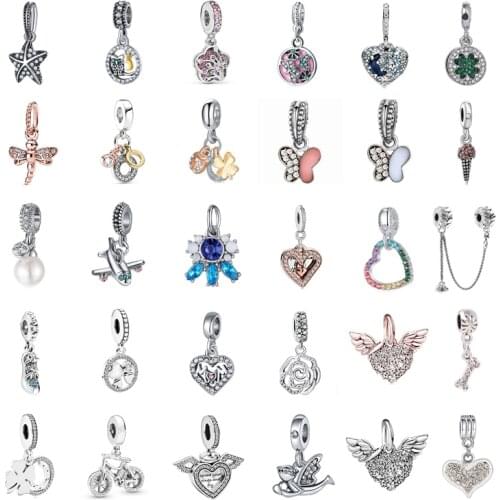 2021 New Valentines Day Rainbow Gradient Love Pandora Shiny Dragonfly Beads Suitable for Womens Jewelry Gifts