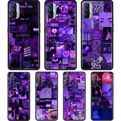Purple Love Aesthetic Art Phone Case For Oppo Realme 8 Pro Case Realme GT XT X3 X2 Q3 5 6 6i 7 Pro C15 C21 Soft Cover shell