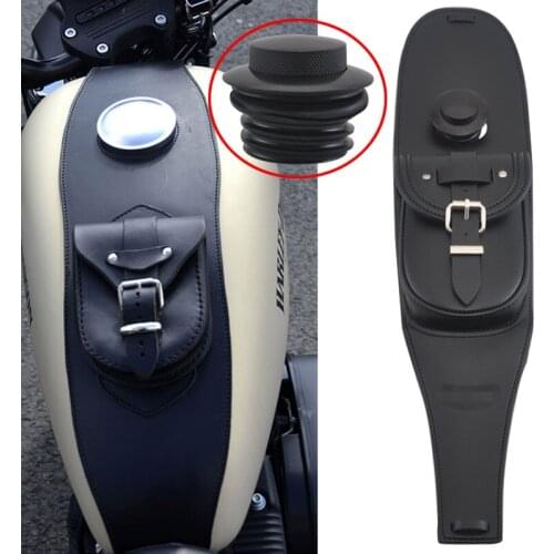 Motorcycle Black Tank Panel Bag Aluminum Fuel Gas Cap Oil Tank Cover Fit for Harley Sportster 883 1200 48