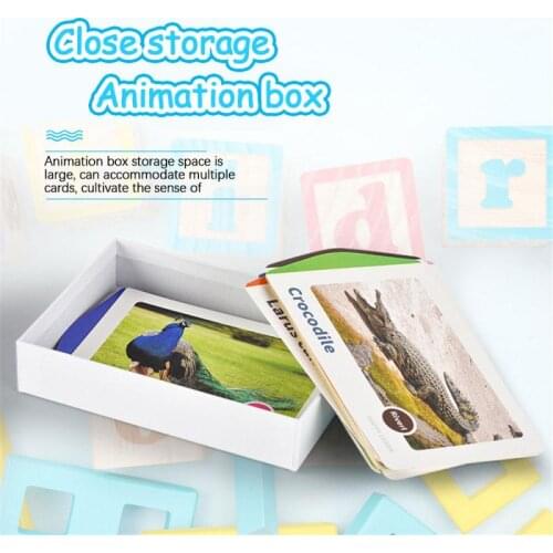 Childrens 3D Animation Box Moving Card Animal Cognition/wooden Fishing Letters Literacy Early Education Educational Toys