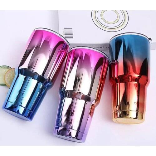 30oz Travel Mug Insulated Tumbler Stainless Steel Car Ice Cup Camping Double Wall Vacuum Insulation Water Coffee Cups wit