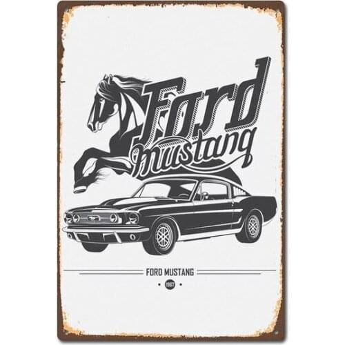 Ford Mustang 1967 Vintage Retro Tin Sign Pin Up Metal Sign Metal Poster Metal Decor Wall Decor for Man Cave Garage Bar